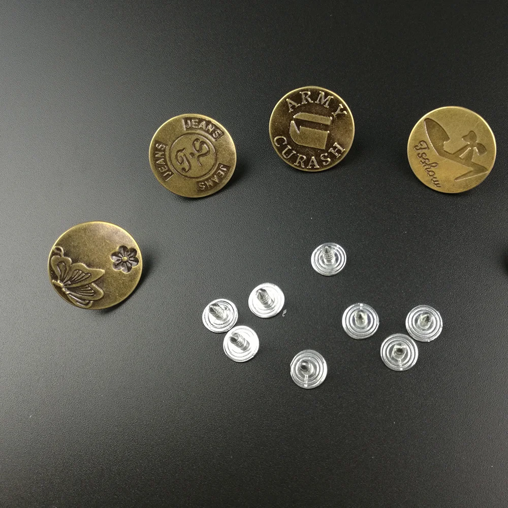 

New Arrive 50sets/lot 20mm Bronze Fashion Metal Jeans Button for Garment Pants Sewing Clothes Accseeories Handmade