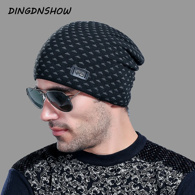 [DINGDNSHOW] 2019 модная Шапка бини для взрослых зимняя шапка хлопковая теплая мужская