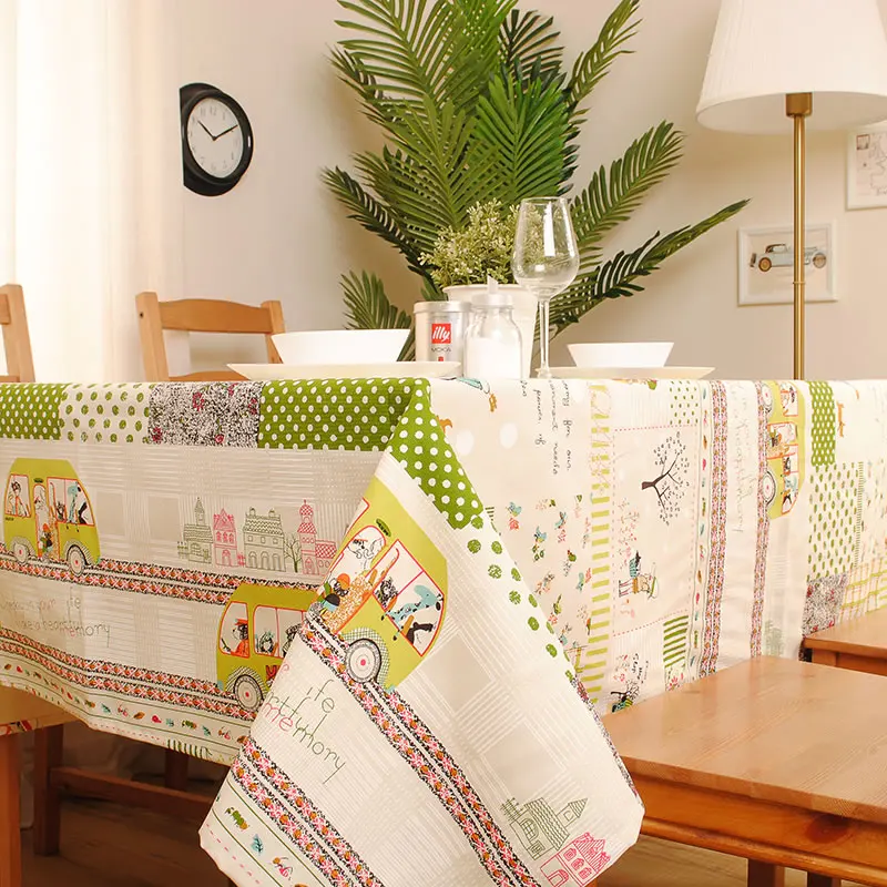 

New Home Decorating Cotton Table cloth Europe Style Printed Cartoon For Children Room / Party Accept Customize