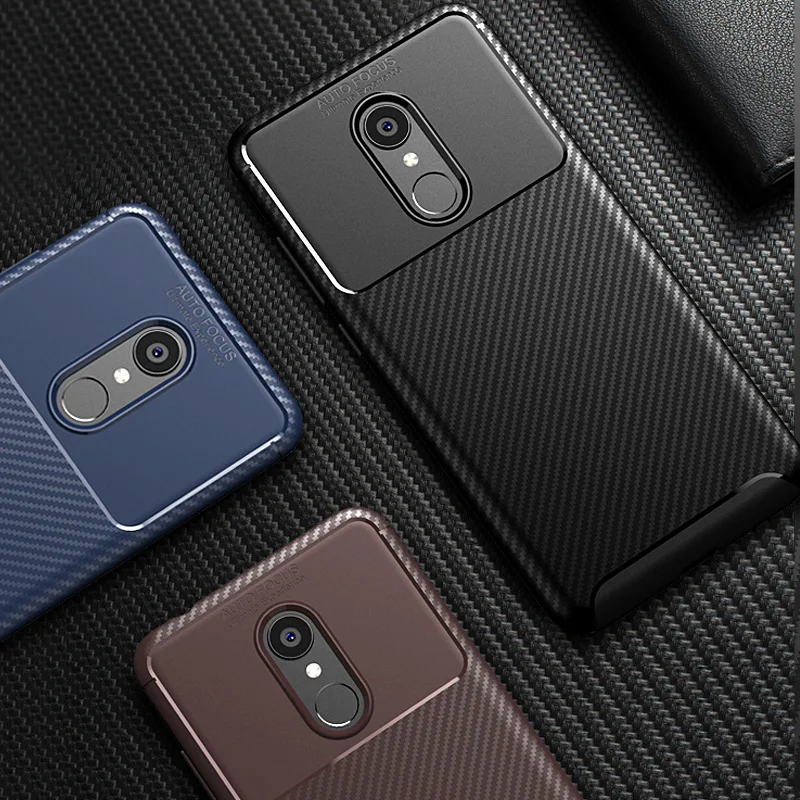 Чехол из углеродного волокна для Xiaomi Redmi 5 Plus роскошный мягкий тонкий силиконовый