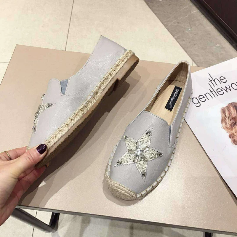 Wellwalk/эспадрильи; женские водонепроницаемые мокасины; обувь с вышивкой в виде звезд и кристаллов; женская обувь на плоской подошве в стиле дерби; женская обувь на толстой мягкой подошве; подошва из пеньки
