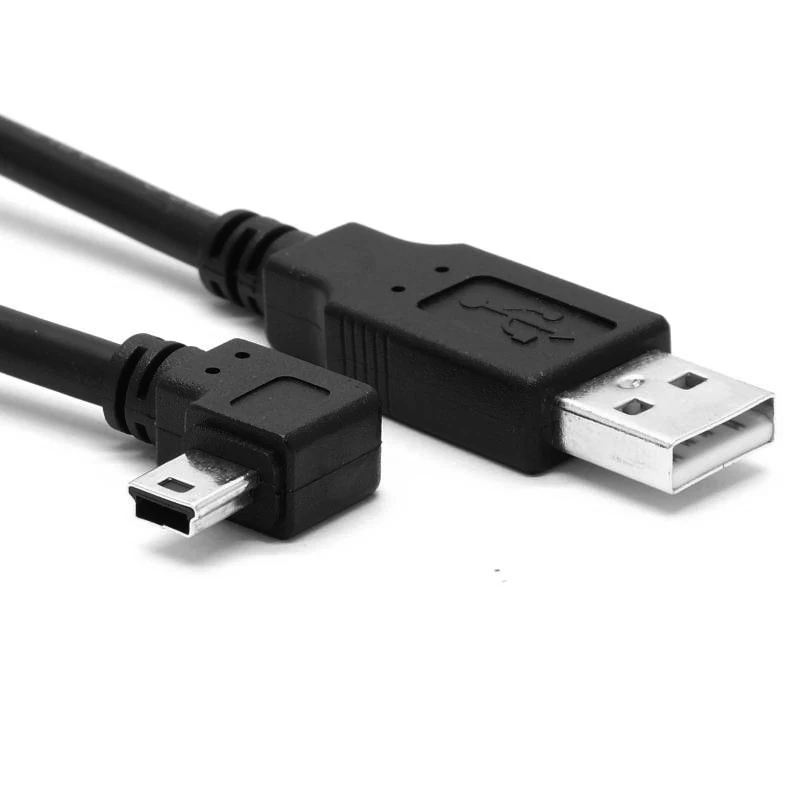 Кабель для передачи данных Mini USB Тип B 5 контактный штекер правый и левый угол 90