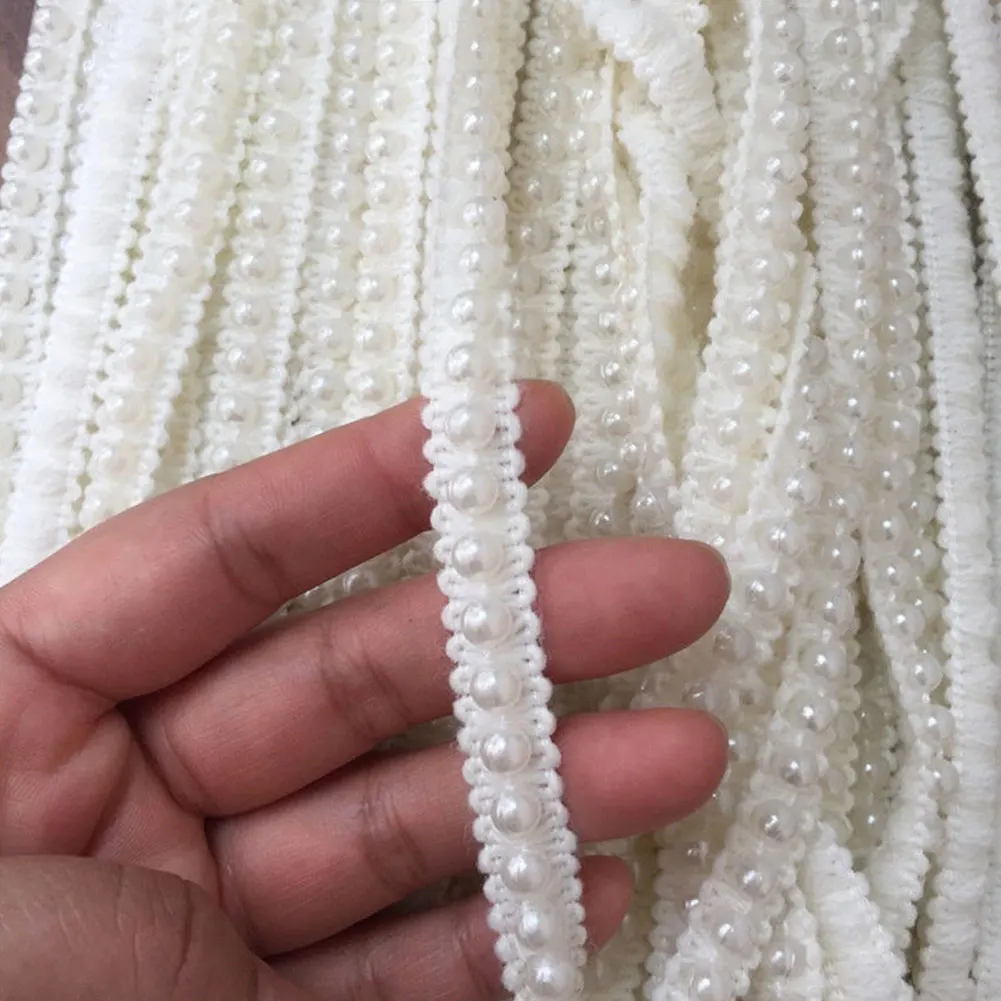 10yards/lot Decoration Edge Tape Dress Headdress Lace Trim Clothes Ribbon Fabric Pearl Beaded Home Sewing Garment Materials DIY | Дом и сад