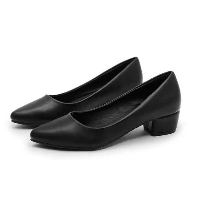leather pointed toe 3 вида стилей кожаные туфли; женские туфли-лодочки на квадратном каблуке средней высоты в сдержанном стиле; женские весенние офисные туфли из органической кожи; женские деловые туфли на высоком каблуке - Цвет: leather pointed toe