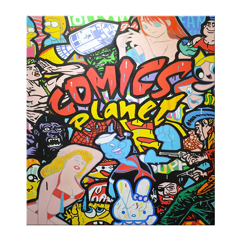 Алек Граффити холст живопись поп-арт уличные деньги акриловые картины для гостиной декорация стены.