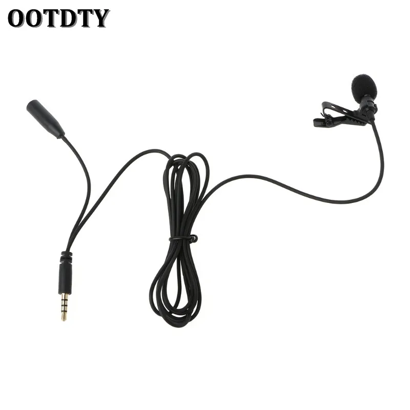 Петличный микрофон OOTDTY с зажимом и отворотом громкой связи для ПК ноутбука