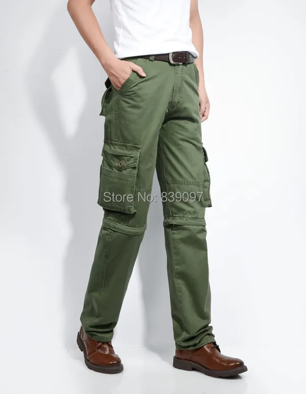 Men Removable Cargo Pants Khaki \u0026 Army 