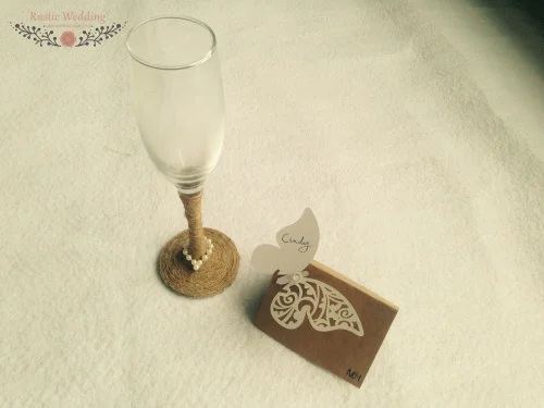 Набор из 25 Крафтовая Упаковка карты с бабочкой и акриловая салфетка для стола