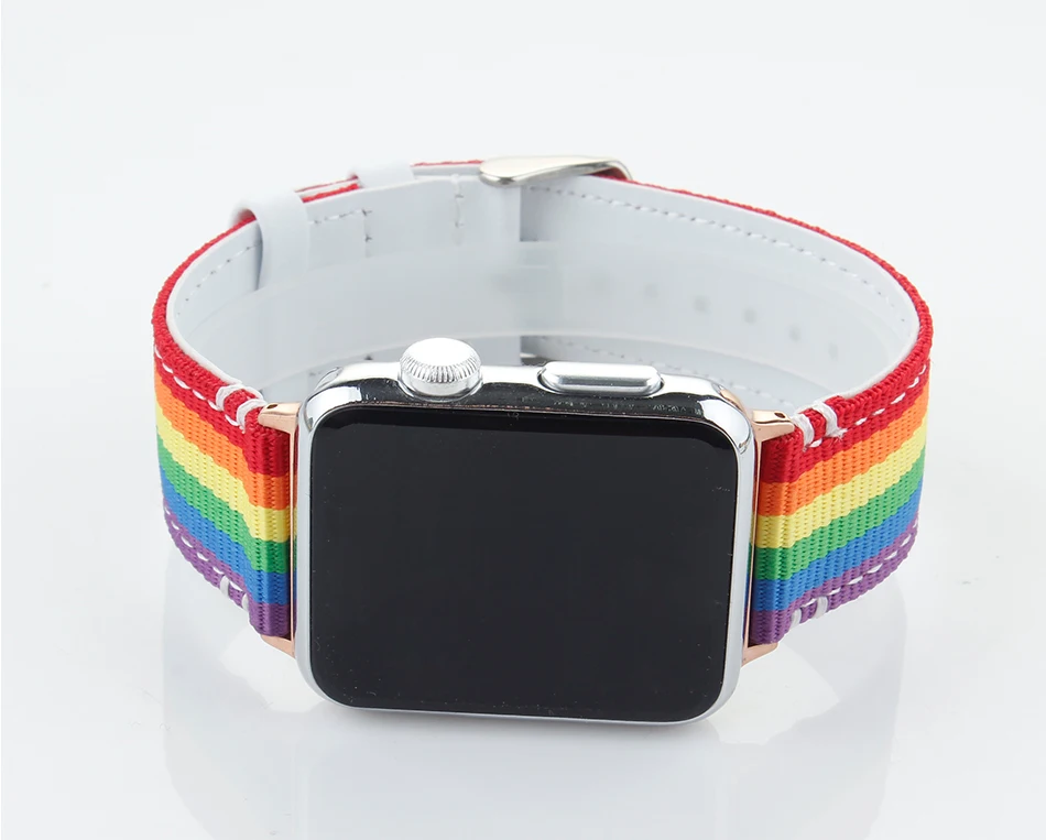 Радуга нейлоновый ремешок для наручных часов apple watch ремни холст ремешок для наручных часов iwatch 3/2/1 38 мм 42 мм браслет для smart watch