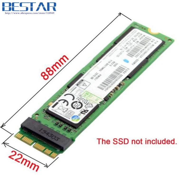 Macbook 12 + 16 контактов 2014 2015 к M.2 NGFF M-Key AHCI SSD-адаптер Преобразование карты для обновления MacBook SSD (art.: 3920ccfdbece9) - 3920ccfdbece9