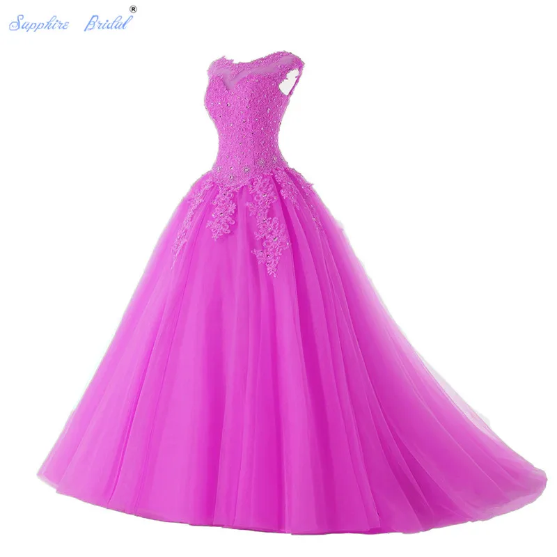 Сапфировое свадебное длинное вечернее платье Vestido De 15 Anos Cap Sleeve кружевное с