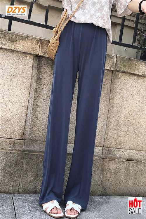 

Wide-legged pants female chiffon straight tube high waist new loose thin mop trousers