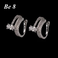 be8 brand beautiful new design shiny crystal hoop earrings for women white gold color brincos jewelry birthday party gifts e 237