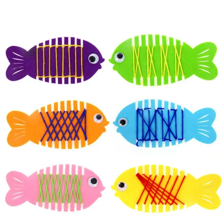 Детский сад обернутый Threading Wear Line Fish ручная Игра Головоломка Развивающие Игрушки