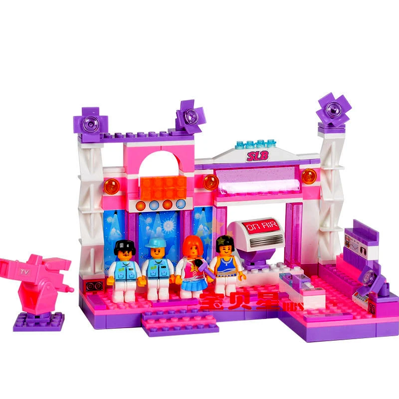 Sluban M38-B0252 176pcs eductional plastic Building Block Sets Girl Dream Lighting Stage Car children toys Christmas Gifts | Игрушки и