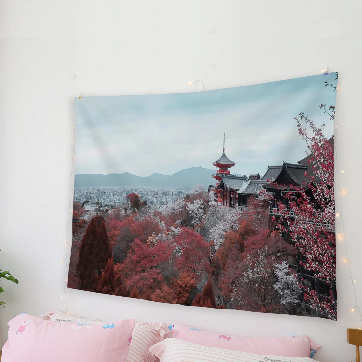 Goohome Kyoto Maple Leaves Wall Decor Coverlet Tapestry Art Blanket Bedding Throw Towel Wrinkle-Resistant Window | Дом и сад