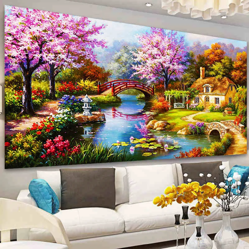 100% полная Алмазная вышивка DIY круглая мозаика Dream Home 2 алмазная живопись крестом