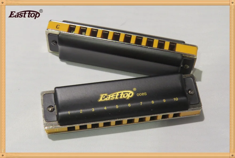 EASTTOP профессиональная Губная гармошка T008S блюз Арфа 12 клавиш Набор музыка металл