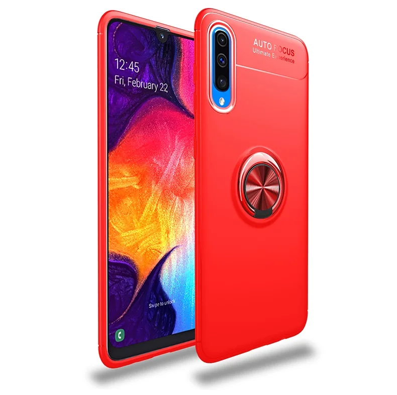 Красный Мягкий чехол Koosuk для samsung A10, A20, A30, A40, A50, A70, автомобильный держатель, кольцо, Brackct, задняя крышка для телефона, чехол для samsung Galaxy A70, A50 - Цвет: Красный