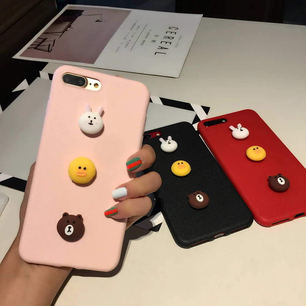 Eqvvol медведь утка Чехол для телефона с кроликом iphone X 8 7 6 S плюс Чехлы мультфильм