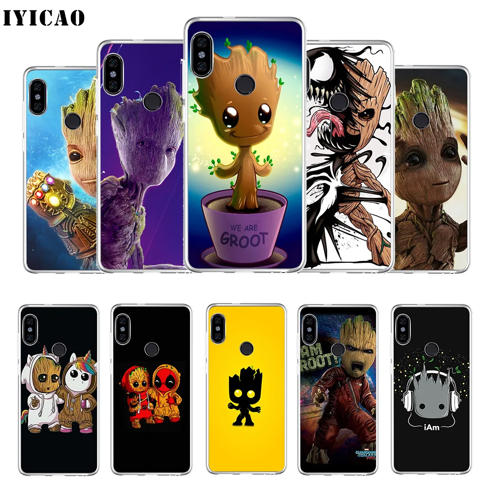 Мягкий силиконовый чехол для телефона IYICAO Baby Groot Marvel Xiaomi Mi 9 8 SE 6 A1 A2 Lite F1 MIX2S MIX3 из