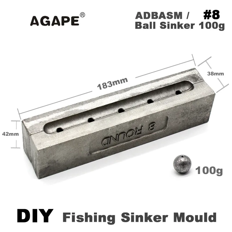 Agape DIY рыболовные шарики грузила форма ADBASM/#8 шариковый 100 г 5 полостей|Рыболовные