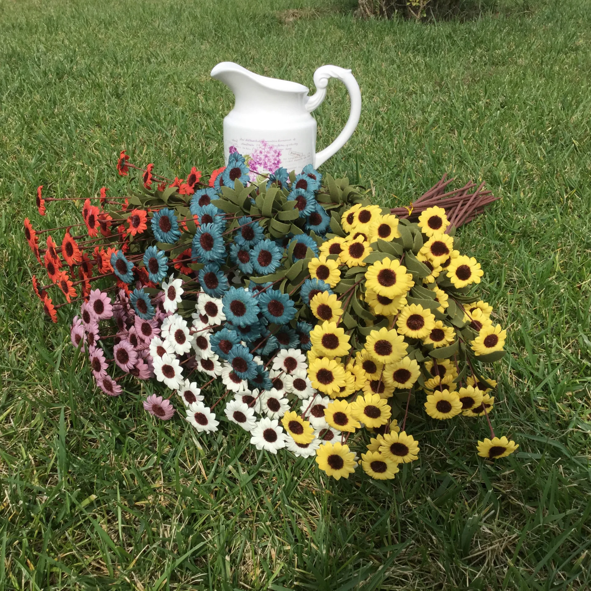 

10pcs PE Sunflower Garden Simulation Flower Wedding Flower Table Decoration Home Office Arrangement Flowers