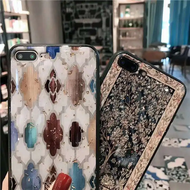 Luxury Phone Case For iPhone X XS Max XR Retro tree Gold foil Soft TPU Silicone Cover coque 7 8 plus 6 6s Plus | Мобильные телефоны