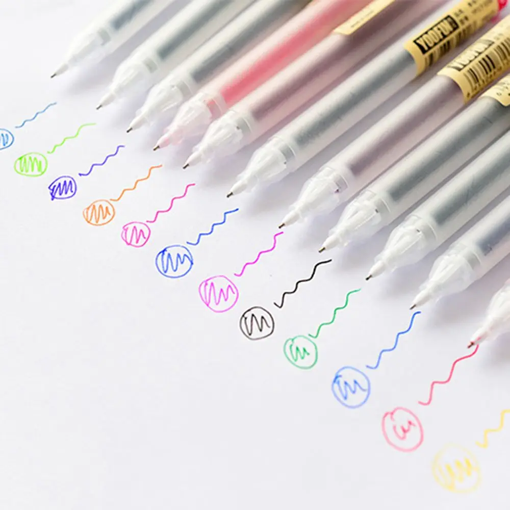 

Limit Shows 12 Pcs/lot Simple Bright Style Scrub Gel Pen 0.5mm Color Ink Pen Maker Pen Gift stationery school supplies hot
