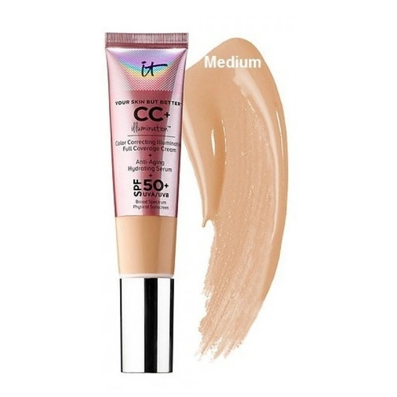 Medium Консилер Для Лица it cosmetics CC+ крем освещение SPF 50 полное покрытие средний или светильник скрывает корректор пятен Косметика для макияжа - Цвет: Medium