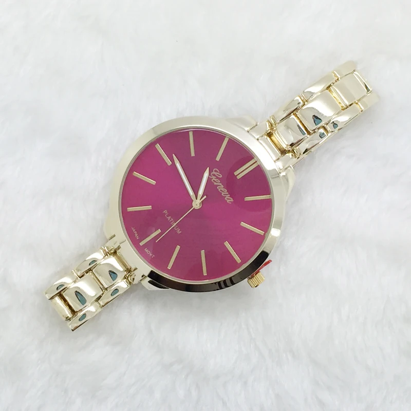 Классные цветные часы с браслетом Золотые женские Популярные relojes mujer японский