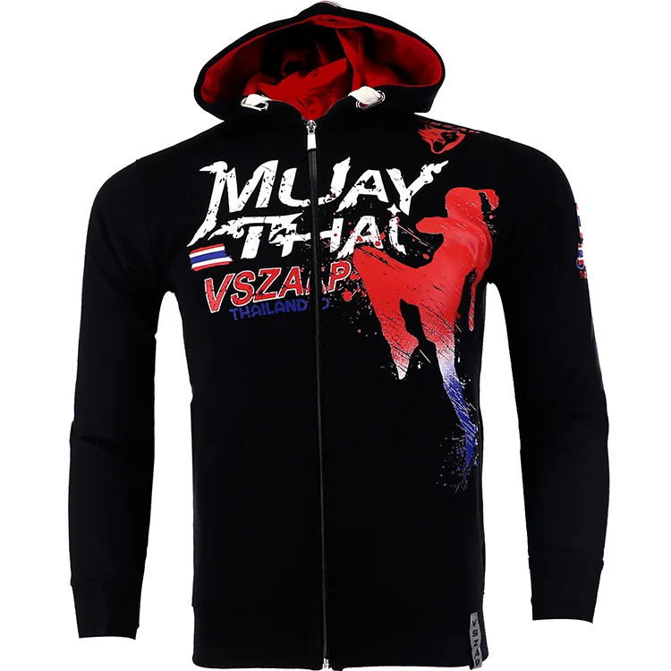 VSZAP ММА худи, зимняя куртка с длинным рукавом Толстовка капюшоном kickboxing боевой шить