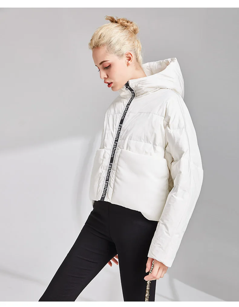 BEEBOONE зима короткий женский модный пуховик Куртки tide бренд аутентичный