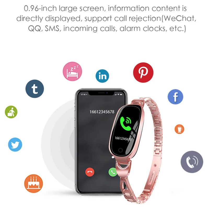 Женские Смарт часы F18 с монитором кровяного давления пульсометром фитнес