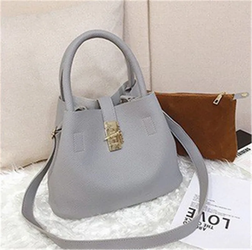 Серый Женские ручные сумки Bolsos Mujer красные кожаные сумки - Цвет: Серый