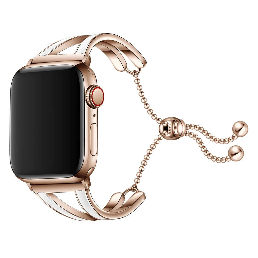 Ремешок из нержавеющей стали для Apple Watch Iwatch Series 4 3 2 1 38 мм 42 40 44 модный серебристый