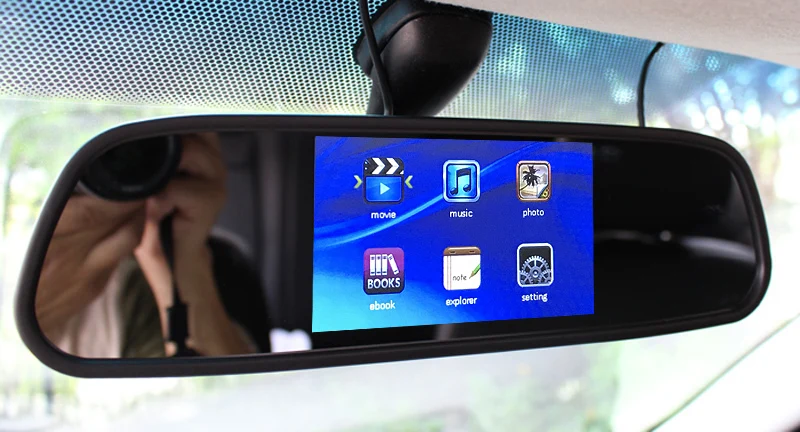 2 способа HD 1080P видео вход 4,3 дюймов TFT lcd Автостоянка зеркало монитор с MP3 MP5 музыкальный видео плеер FM передача на автомобильное радио
