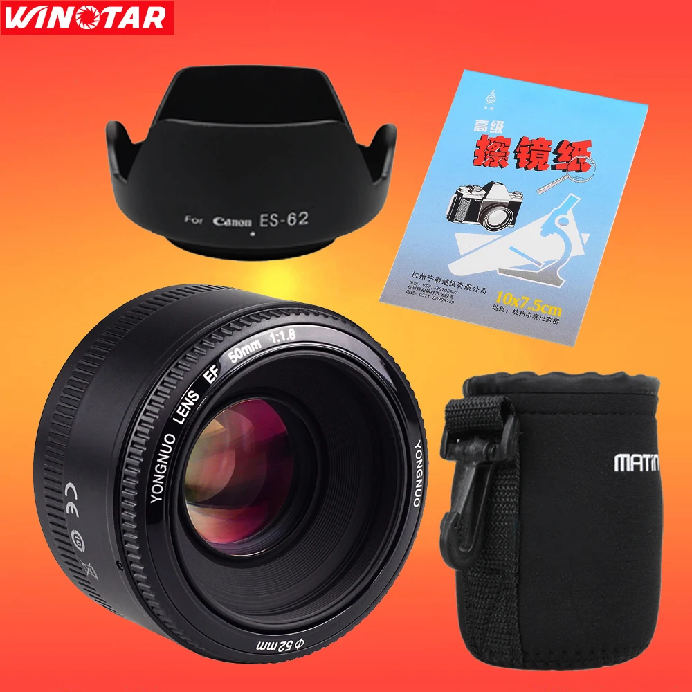 YONGNUO YN 50 мм f1.8 EF f/1 8 AF/объектив MF Большая диафрагма с автофокусом для цифровых