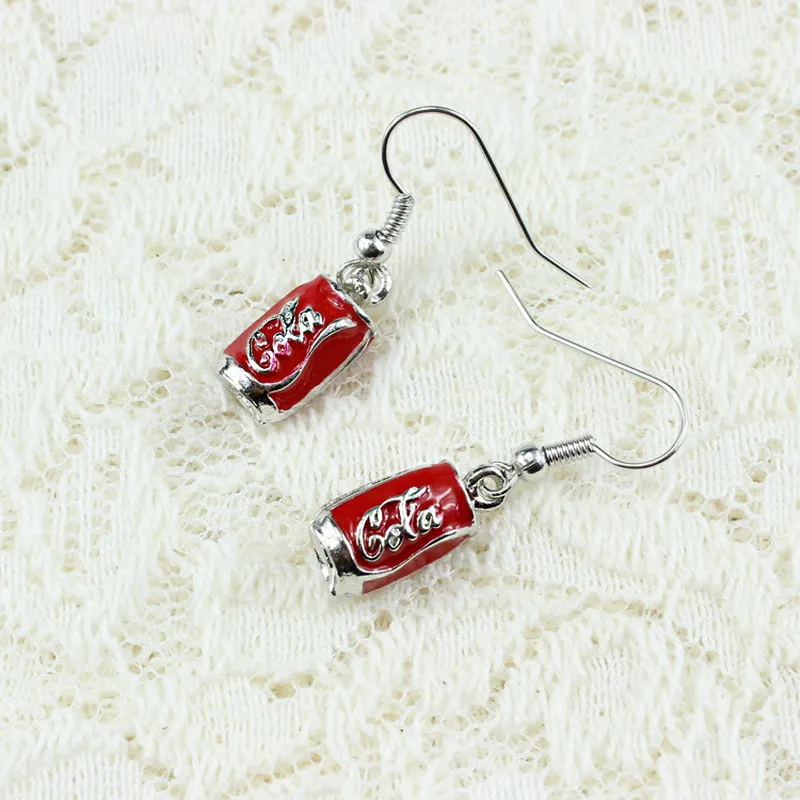 Креативные простые эмалированные Кокс серьги в виде бутылок Персонализированные милые ручной работы серьги женские ювелирные изделия