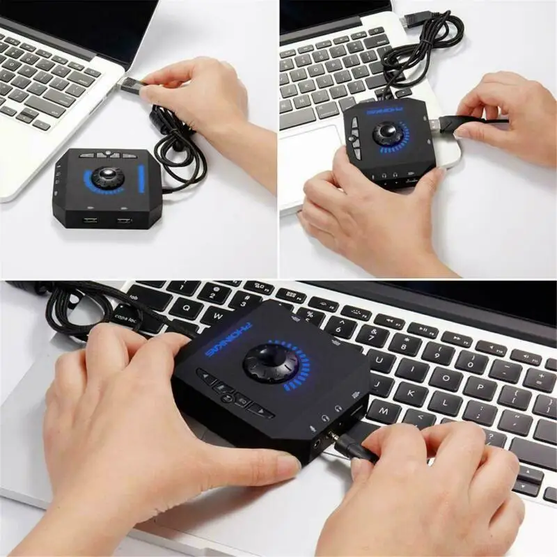 S2 USB 2 0 Звуковая карта концентратор стерео наушники микрофон адаптер 3D объемный