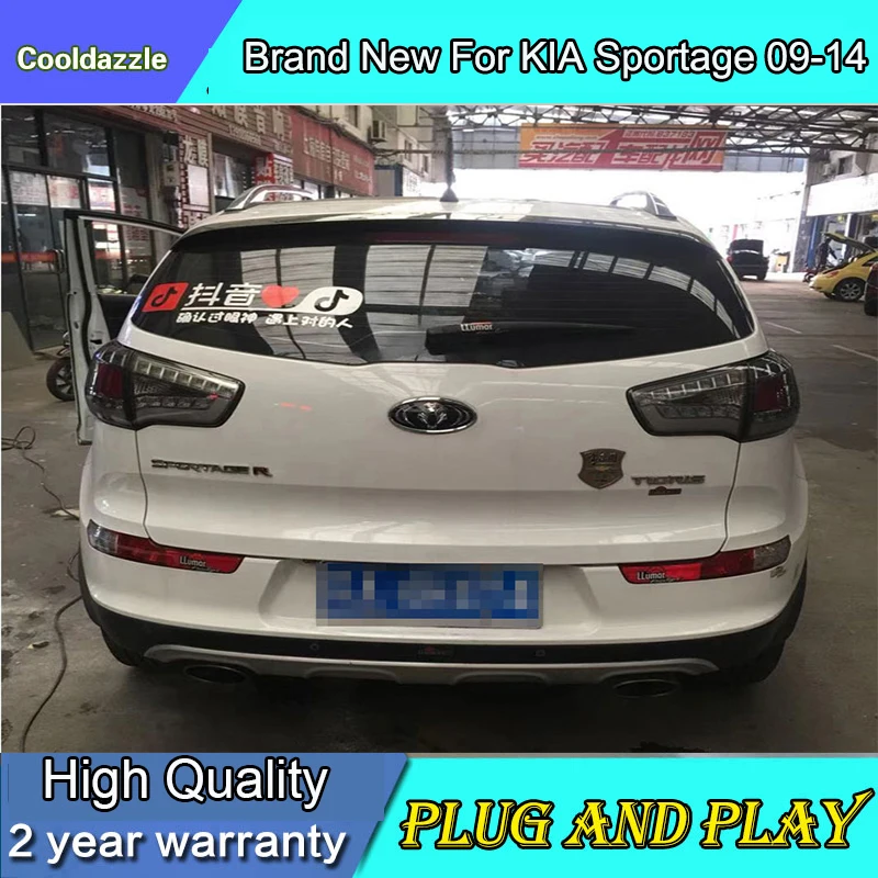 Автомобильный Стильный чехол для KIA Sportage задние фонари 2009 2010 2011 2012 2013 год светодиодный задний фонарь Sportage в сборе дымчатый черный