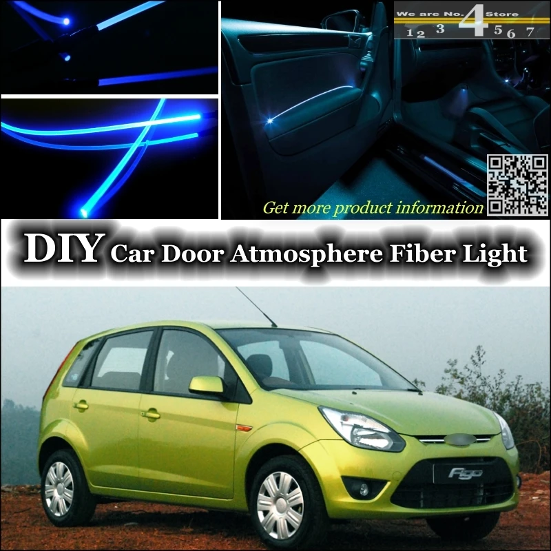 interior Ambient Light Tuning Atmosphere Fiber Optic Band Lights For Ford Figo / Ikon Hatch Door Panel illumination Not EL light