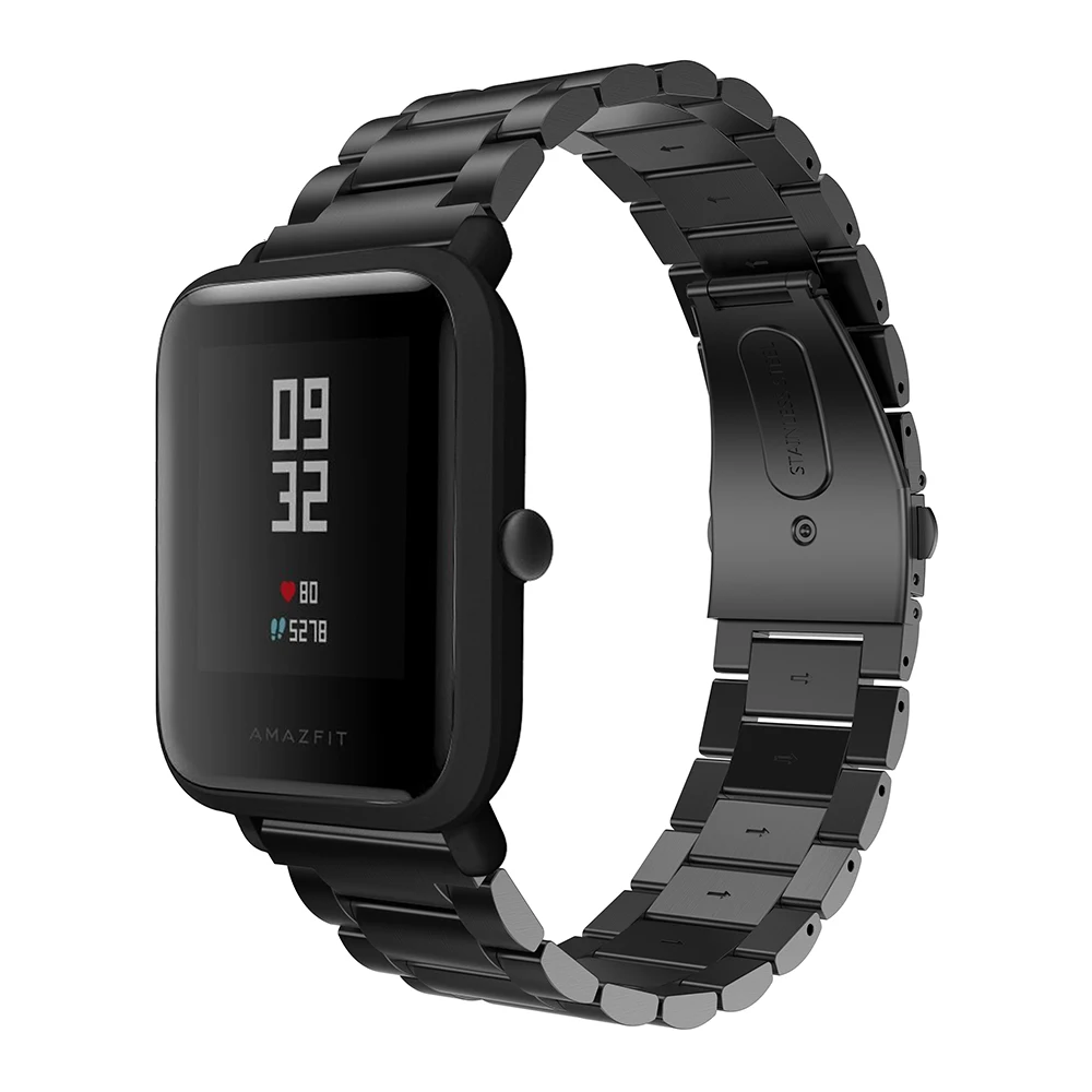 Ремешок из нержавеющей стали для смарт-часов Xiaomi Huami Amazfit универсальный