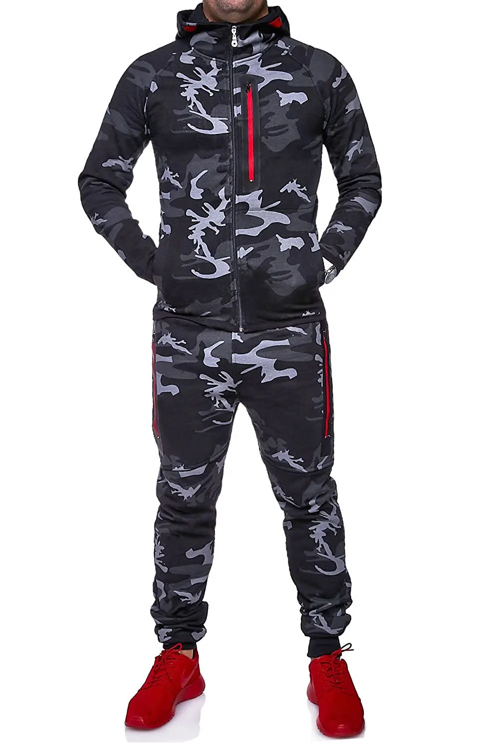 

Men Track Suit Nice Camouflage Jacket Suit Camo Print Tracksuit Men Matching Sets Sportswear Hoodie Coat Pants Sweatsuit For Men