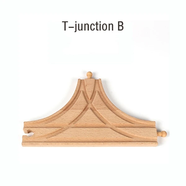 T junction B Деревянная железная дорога аксессуары поезд трек набор игрушек деревянная дорожка работа с деревянными железнодорожными дорожками все основные бренды поездов детский подарок - Цвет: T junction B