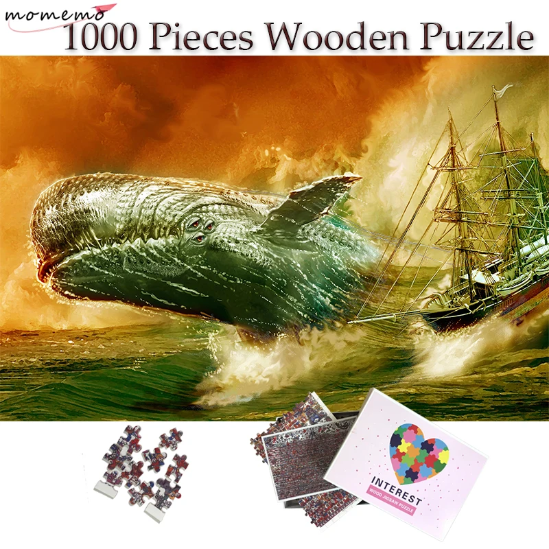 Деревянный пазл MOMEMO Leviathan 1000 шт. с рисунком большого Кита пазлы для взрослых