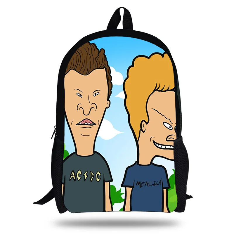 16 дюймовые рюкзаки с мультипликационным принтом Beavis и Butt Head для школьников