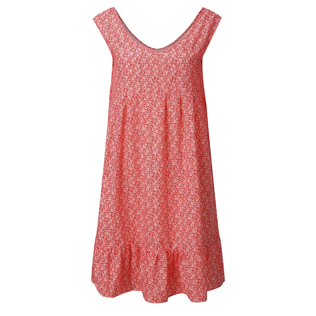 Женское платье с цветочным принтом свободное пляжное праздничное размера плюс