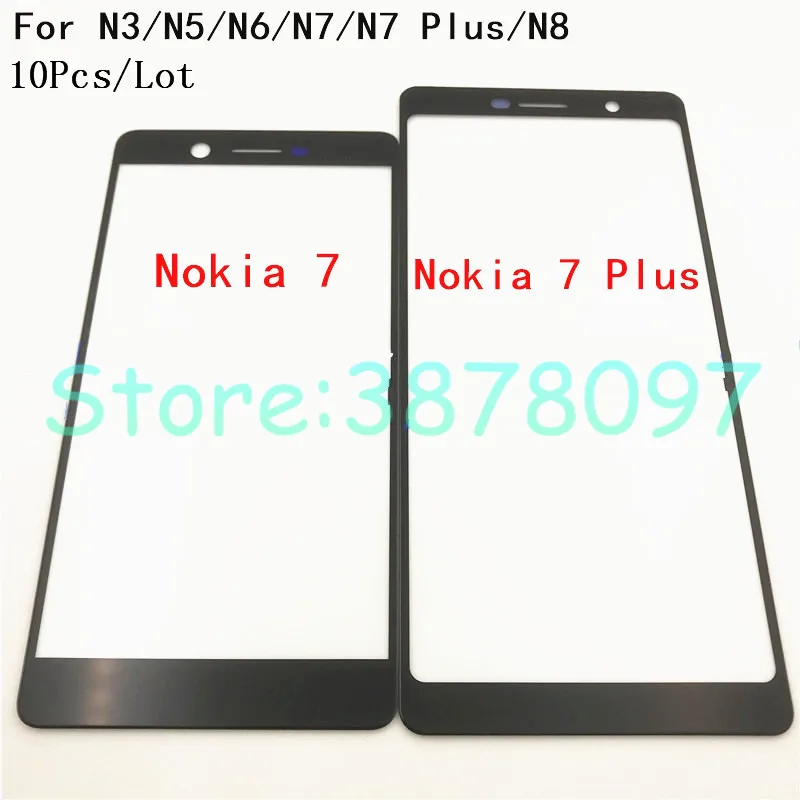 10 шт./лот панель сенсорного экрана для Nokia 3 5 6 7 Plus 8 переднее внешнее стекло топ