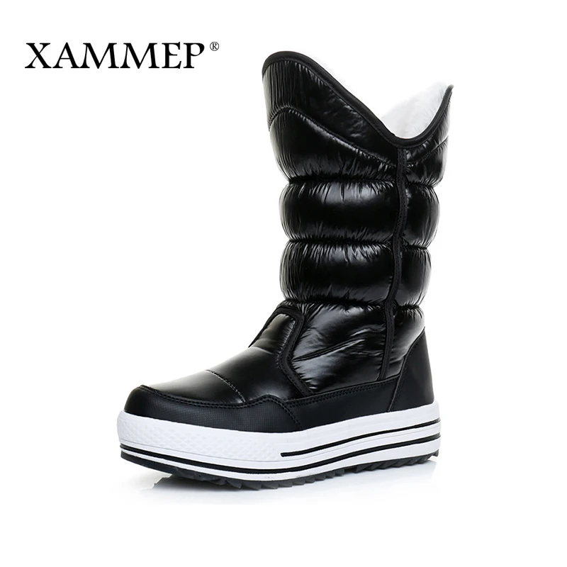 Xammep Брендовая женская зимняя обувь большого размера сапоги до колена